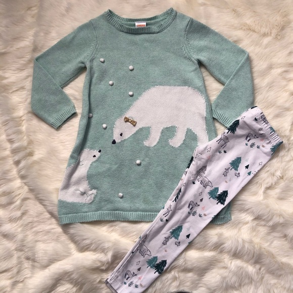 NWT Gymboree Girl Woodland Weekend Grey Bear Top /& Leggings Outfit 2T 3T 4T